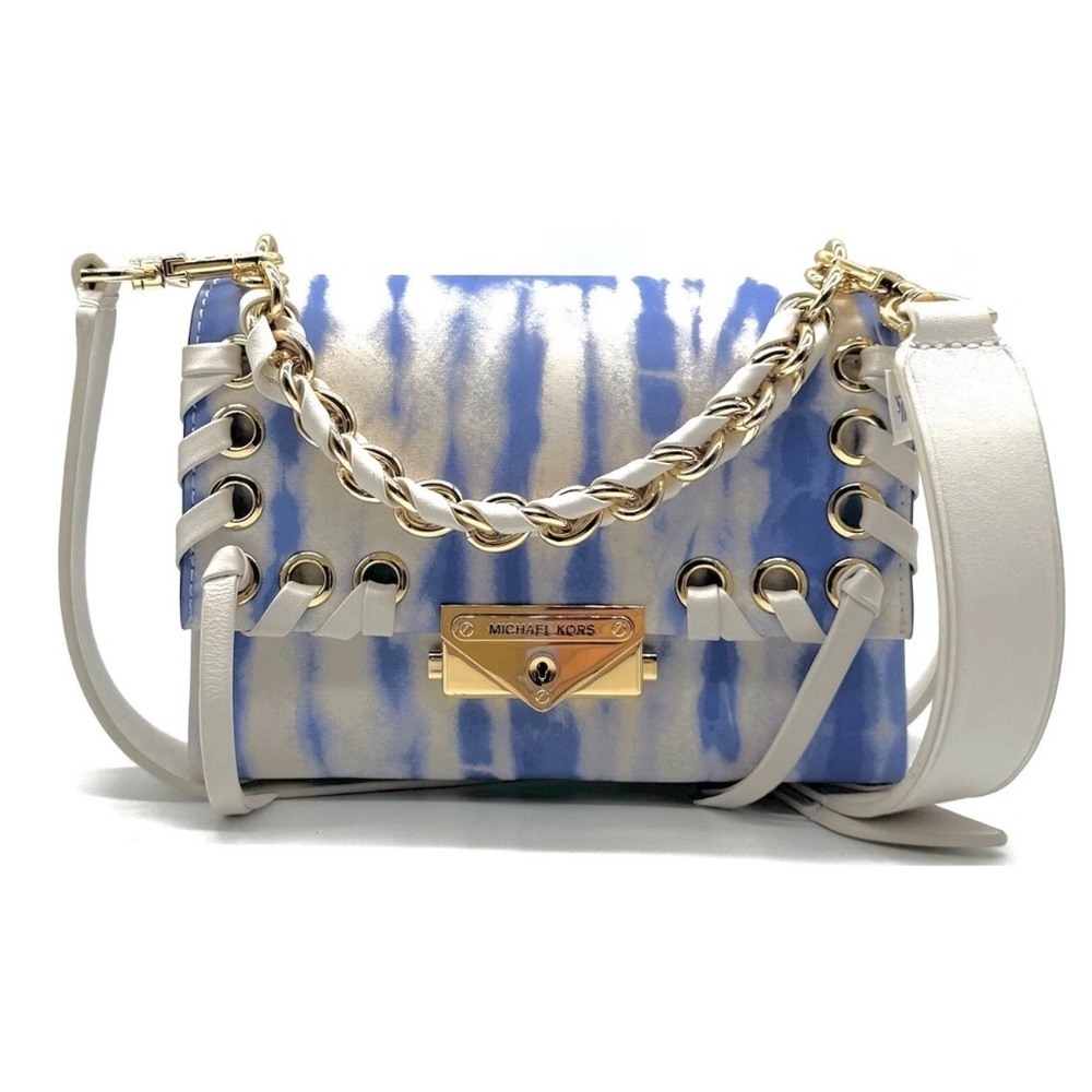 Michael Kors Cece Mini Satchel NWT Blue Tie Dye Leather Crossbody Bag